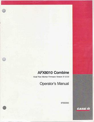 Case AFX8010 Combine Factory Operator's Manual