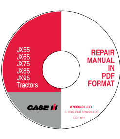 Case JX55, JX65, JX75, JX85, JX95 Tractor Service CD-ROM- Complete 4 Volume Set