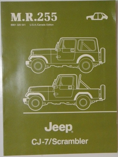 1984 - 1986 Jeep CJ7 Scrambler CJ 7 Renegade Laredo Body Repair Service Shop Manual