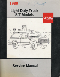 1989 Chevrolet GMC Light Duty Truck Service Manual - S/T Models
