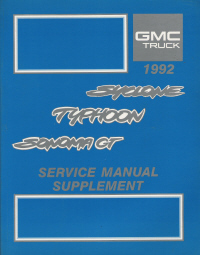 1992 GMC Syclone, Typhoon,Sonoma GT Service Manual Supplement