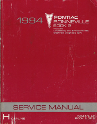 1994 Pontiac Bonneville Factory Service Manual, 2 Volume Set