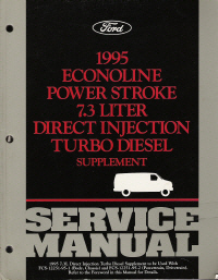 1995 Ford Econoline Power Stroke 7.3 L Direct Injection Turbo Diesel Supplement Service Manual