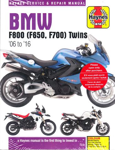 2006 - 2016 BMW F800, F650 and F700 Twins Haynes Repair Manual