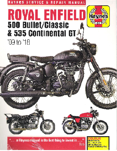 2009-2018 Royal Enfield 500 Bullet/Classic, 535 Continental GT  Haynes Repair Manual