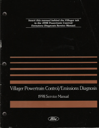 1998 Mercury Villager Powertrain Service Manual