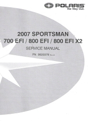 2007 Polaris Sportsman 700 EFI / 800 EFI / 800 EFI X2 Factory Service Manual