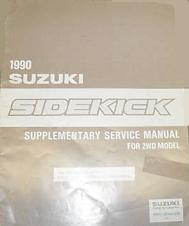 1990 Suzuki Sidekick Factory Service Manual Supplement for 2WD Models