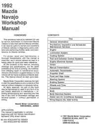 1992 Mazda Navajo Factory Workshop Manual