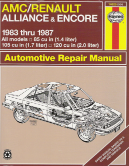 1983  - 1987 AMC Renault Alliance and Encore Haynes Repair Manual 