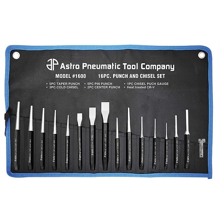 Astro Pneumatic 16-Piece Punch & Chisel Set