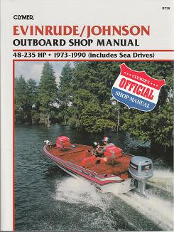 1973 - 1990 Johnson / Evinrude Outboards 2 & 4-stroke, 48-235 HP (+ Sea Drives) Clymer Shop Repair Manual