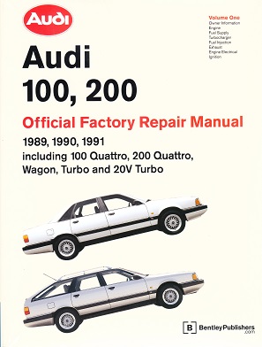 1989 - 1991 Audi 100 & 200 (C3) Factory Service Manual - 3 Vol. Set