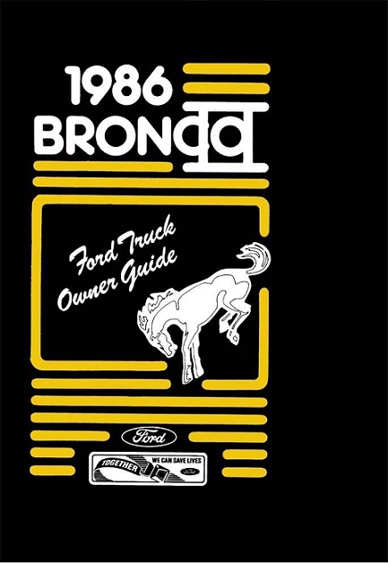 1986 Ford Bronco II Owner's Manual 