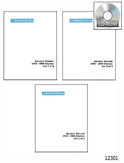 1999 - 2004 Honda Odyssey Factory Service Manual- 3 Volume Set on CD-ROM