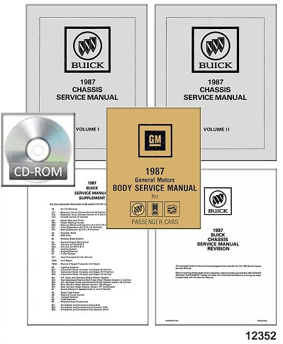 1987 Buick All Models Factory Body Chassis Powertrain Electrical Service Manual on CD-ROM