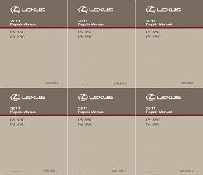 2011 Lexus iS350 & iS250 Factory Service Manual - 6 Vol. Set - Reproduction