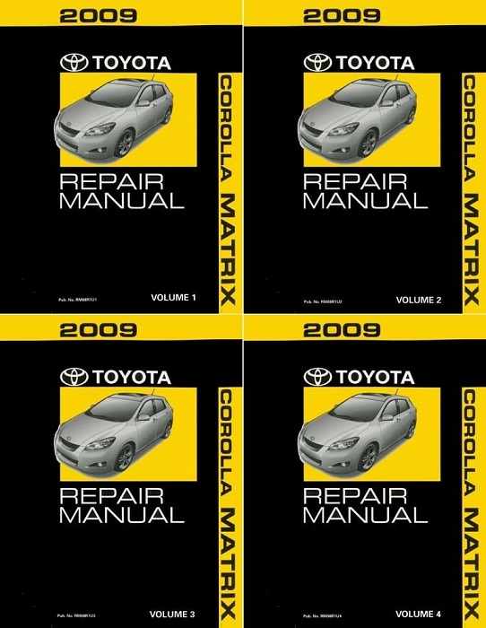 2009 Toyota Corolla Matrix Factory Service Manual - 4 Vol. Set - Reproduction