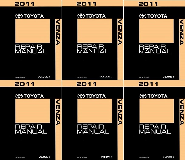 2011 Toyota Venza Factory Service Manual - 6 Vol. Set - Reproduction