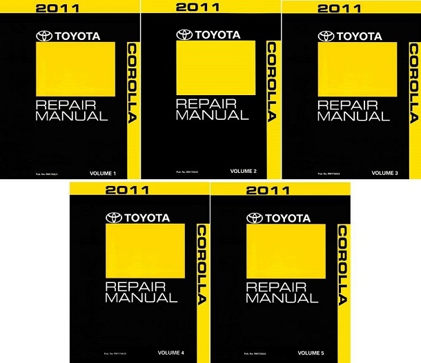 2011 Toyota Corolla Factory Service Manual - 5 Vol. Set - Reproduction