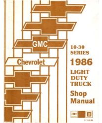 1986 Chevrolet Truck Light Duty Factory Service Manual on CD-ROM