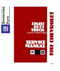 1981 Chevrolet and GMC C/K 10-35 G and P Series Light Duty Truck Factory Body, Chassis and Electrical Service Manual on CD-ROM