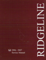 2006 - 2007 Honda Ridgeline Factory Service Manual on CD-ROM