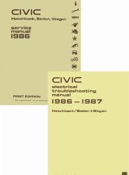 1986 Honda Civic Hatch Sedan Wagon Factory Service Manual on CD-ROM w/ETM