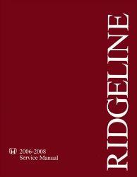 2006 - 2008 Honda Ridgeline Factory Service Manual on CD-ROM