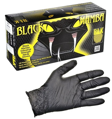 Black Mamba Nitrile Gloves (Medium Size) - Box of 100
