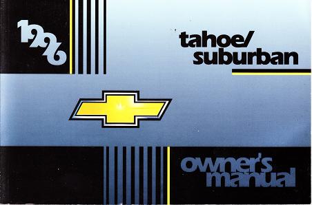 1996 Chevrolet Tahoe / Suburban Owner's Manual