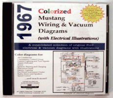 1967 Ford Mustang Colorized Wiring Diagrams CD-ROM