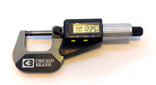 Electronic Digital Micrometer reads to 50 millionths of an inch