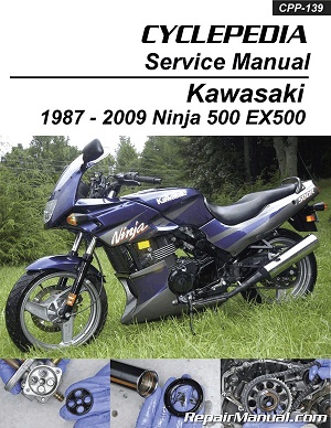 1987 - 2009 Kawasaki Ninja 500/EX500 Cyclepedia Motorcycle Service Manual