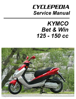 2002 - 2008 KYMCO Bet & Win 125 and 150 Cyclepedia Scooter Service Manual