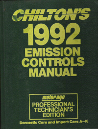 1980 - 1992 Chilton's Emission Controls Manual Domestic/Import Cars/Trucks A - K