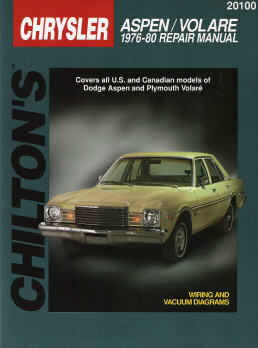1976 - 1980 Dodge Aspen  /  Plymouth Volare Chilton's Total Car Care Manual