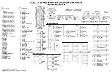 Detroit Diesel DDEC VI MCM EGR with Jake Brake Engine/Cab Wiring Diagram Schematic, Laminated