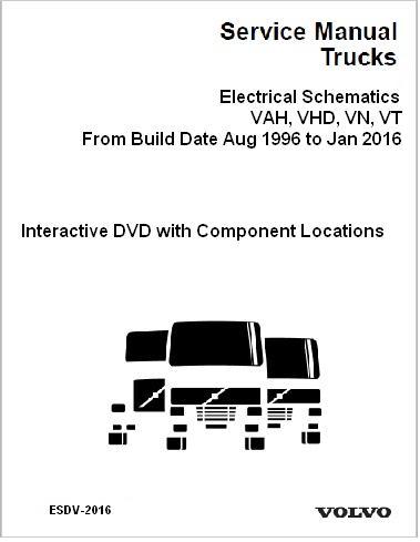 Aug. 1996 - Jan. 2016 Volvo VAH, VHD, VN, VT Truck Wiring Diagrams & Component Locator