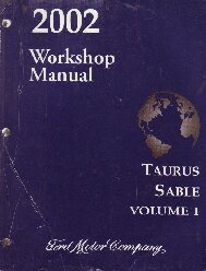 2002 Ford Taurus & Mercury Sable Workshop Manual - 2 Volume Set