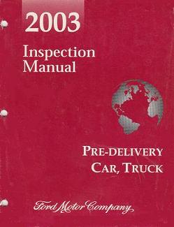 2003 Ford Pre-Delivery Inspection Manual