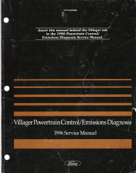 1996 Mercury Villager Powertrain Control and Emissions Diagnosis Service Manual