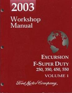 2003 Ford Excursion, F250, F350, F450, F550 & F-Super Duty Factory Workshop Manual - 2 Volume Set
