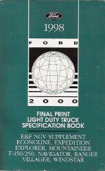 1998 Ford Final Print Light Duty Truck Specification Manual