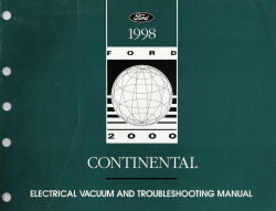 1998 Lincoln Continental Electrical and Troubleshooting Manual