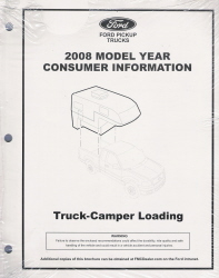2008 Ford Truck-Camper F150 - F450 Factory Loading Manual