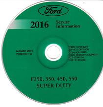 2016 Ford F250, F350, F450, F550, F-Super Duty Factory Service Manual CD-ROM