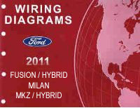 2011 Ford Fusion, Fusion Hybrid, Mercury Milan, Lincoln MKZ & MKZ Hybrid Factory Wiring Diagrams Manual