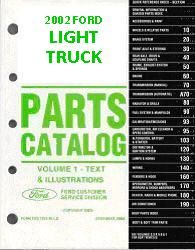 2002 Complete Parts Catalog for Ford Light Trucks (Multiple Volumes)