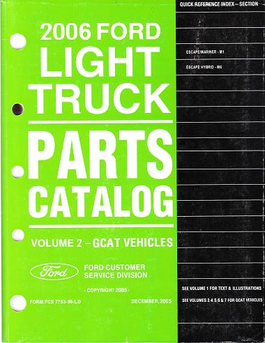 2006 Ford Escape/Hybrid & Mariner Parts Catalog Vol. 2